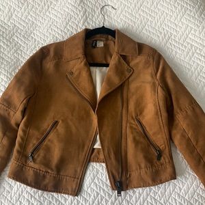 H&M faux suede moto jacket